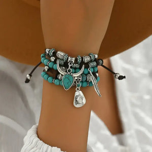 Western Fashion Country Charm Bangle Bracelets Country Style Jewelry - style 2 turquoise - Jewelry