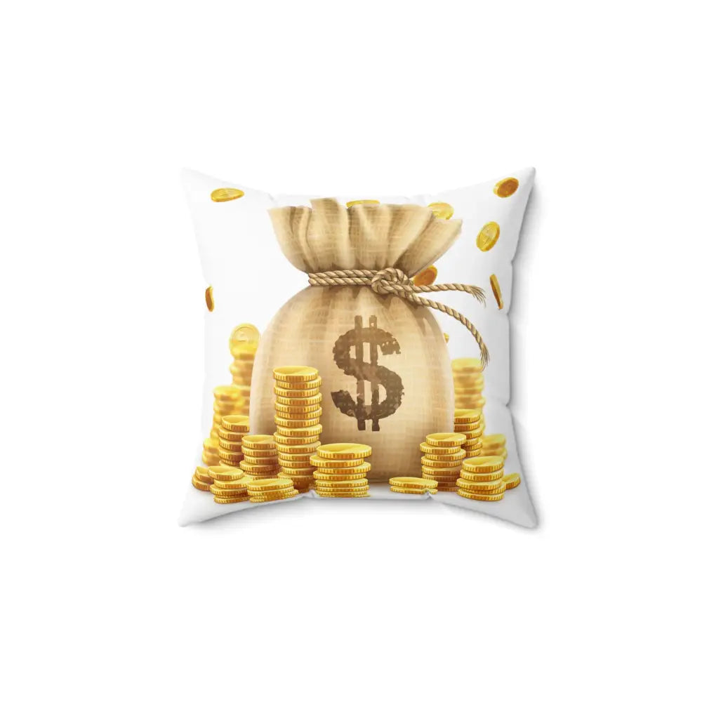 Western Gold Pillow Country Vide Gold Coins Pillow Making Money Theme Pillow 14 x 14 - 14’’ × 14’’ - Home Decor