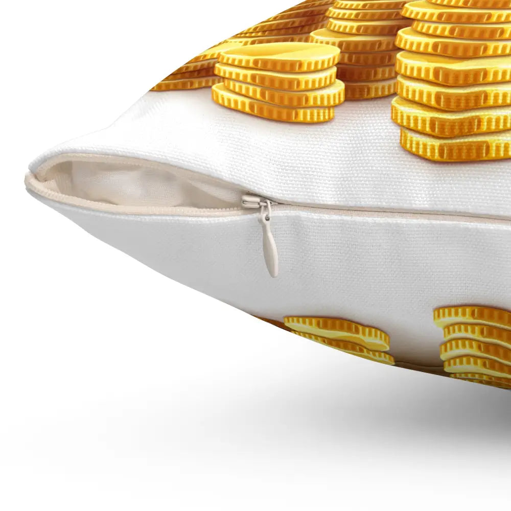 Western Gold Pillow Country Vide Gold Coins Pillow Making Money Theme Pillow 14 x 14 - 14’’ × 14’’ - Home Decor