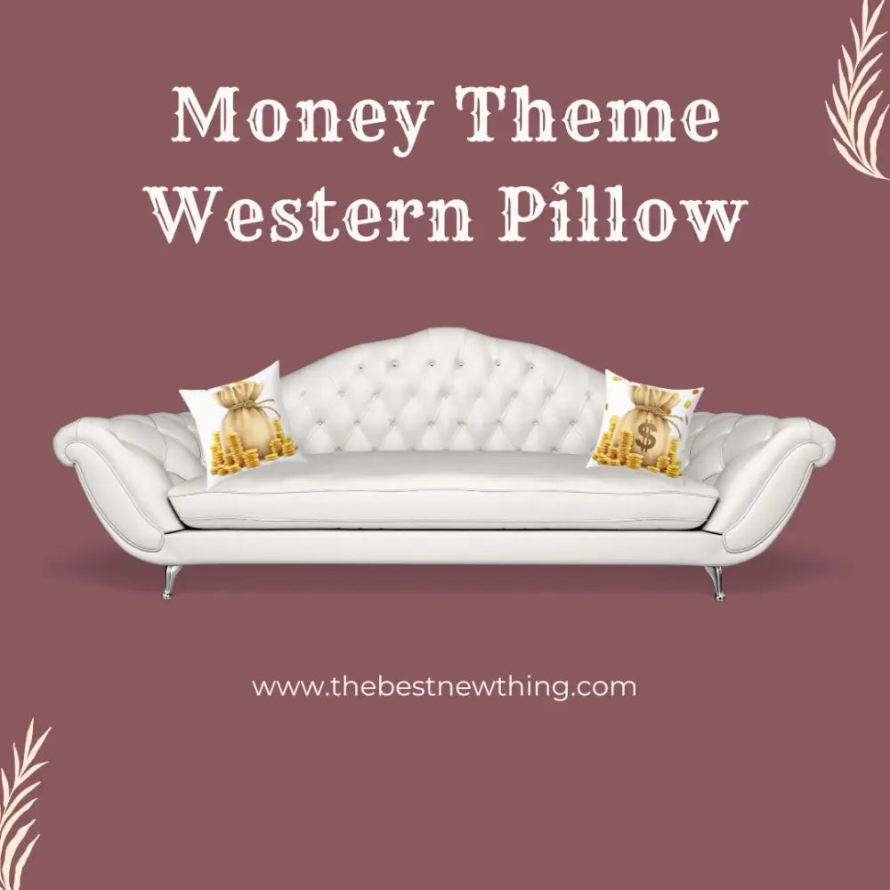 Western Gold Pillow Country Vide Gold Coins Pillow Making Money Theme Pillow 14 x 14 - 14’’ × 14’’ - Home Decor