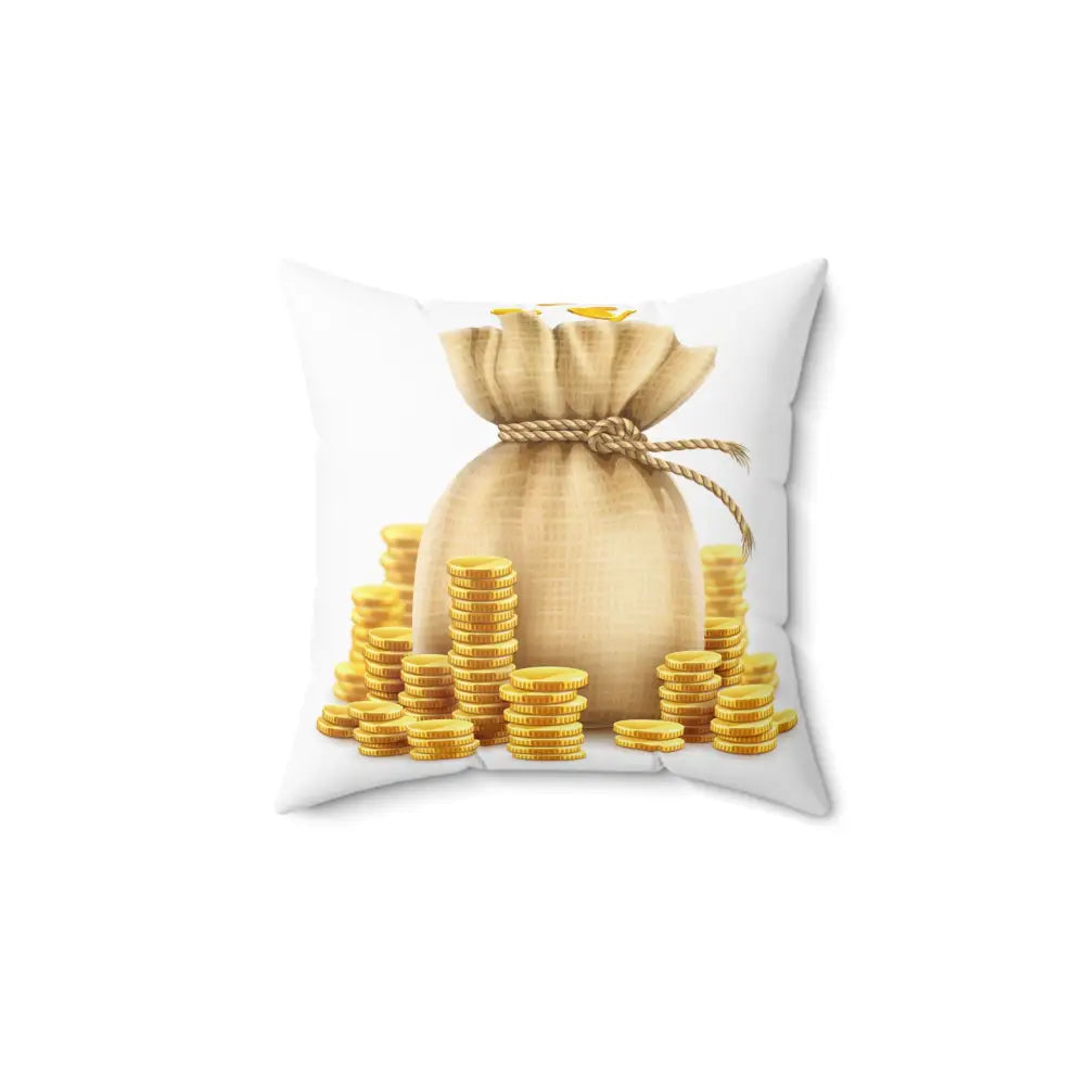 Western Gold Pillow Country Vide Gold Coins Pillow Making Money Theme Pillow 14 x 14 - 14’’ × 14’’ - Home Decor