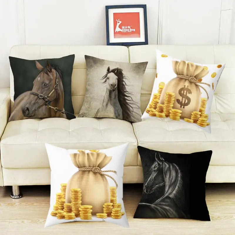 Western Gold Pillow Country Vide Gold Coins Pillow Making Money Theme Pillow 14 x 14 - 14’’ × 14’’ - Home Decor