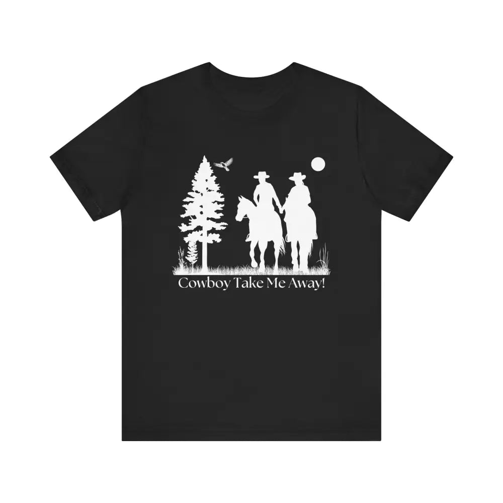 Western T-Shirt Couples Tee Country Style Women Short Sleeve Shirt Horse Lover Shirt - Black / XS - T-Shirt