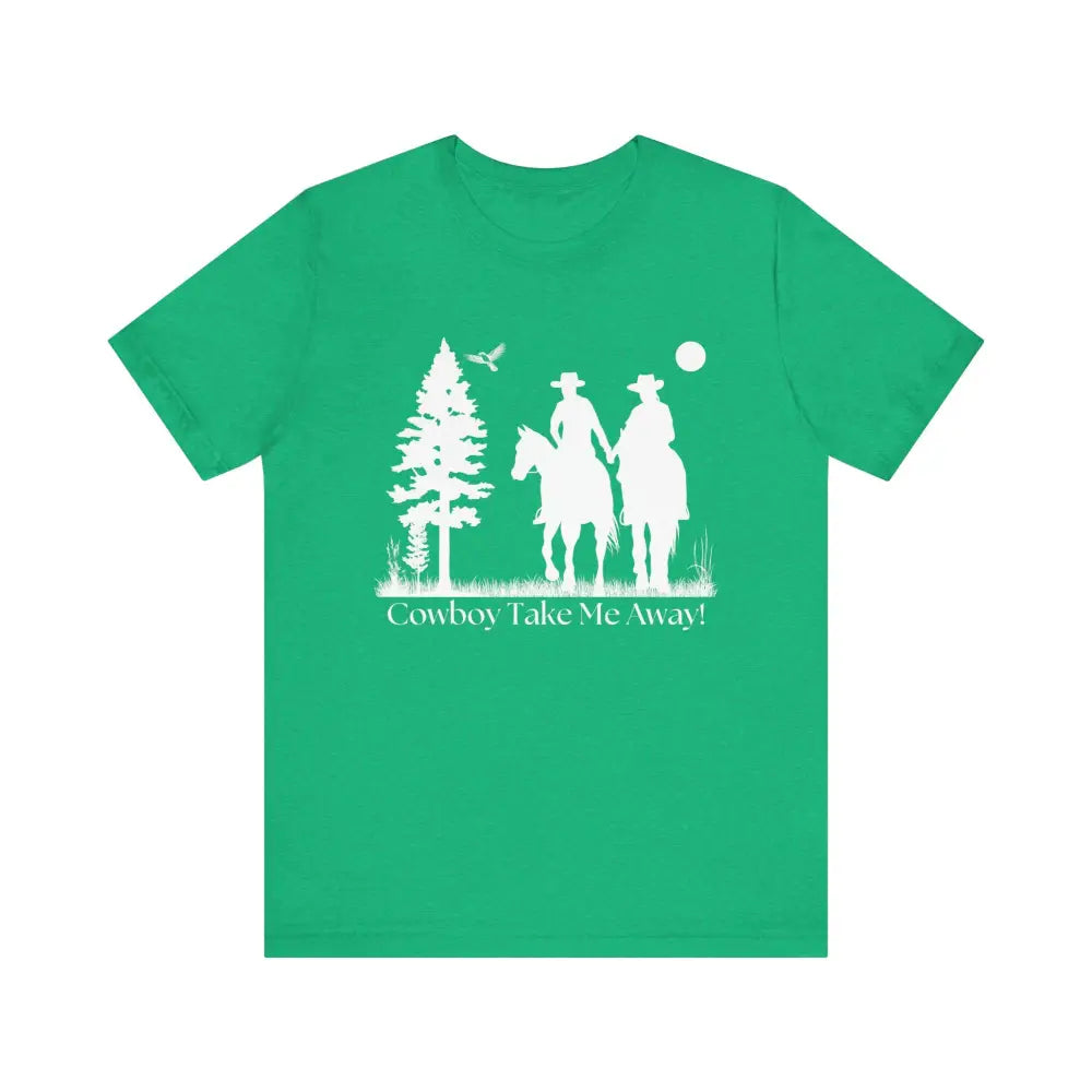 Western T-Shirt Couples Tee Country Style Women Short Sleeve Shirt Horse Lover Shirt - Heather Kelly / XS - T-Shirt