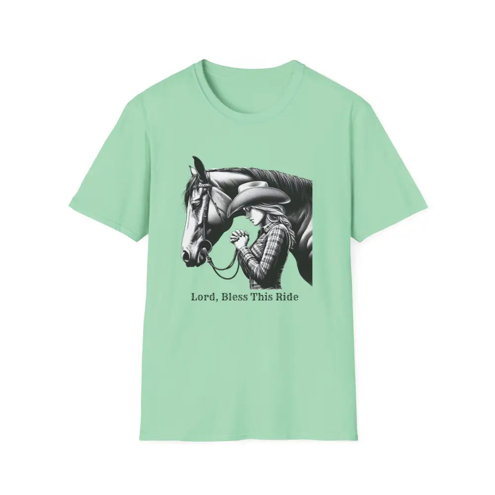 Western Women’s Prayer T-Shirt Equestrian Cowgirl Fashion Gift Country Girl Apparel - S / Mint Green - T-Shirt