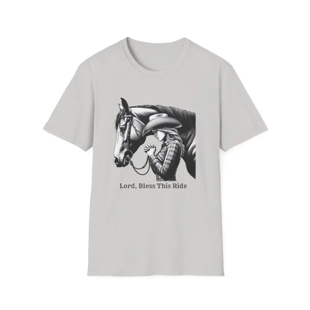 Western Women’s Prayer T-Shirt Equestrian Cowgirl Fashion Gift Country Girl Apparel - S / Ice Grey - T-Shirt