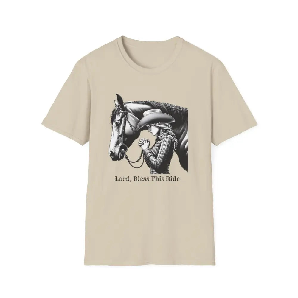 Western Women’s Prayer T-Shirt Equestrian Cowgirl Fashion Gift Country Girl Apparel - S / Sand - T-Shirt
