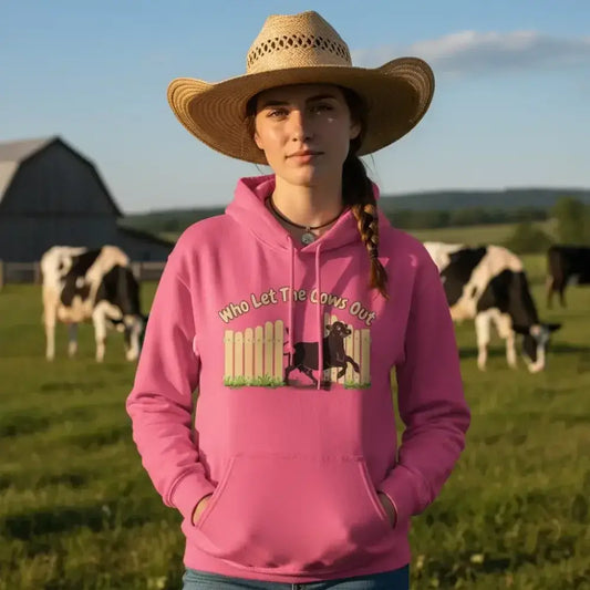 Farm Hoodie, Who Let the Cows Out, Rancher Apparel, Family Gift Ideas - The Best New Thing