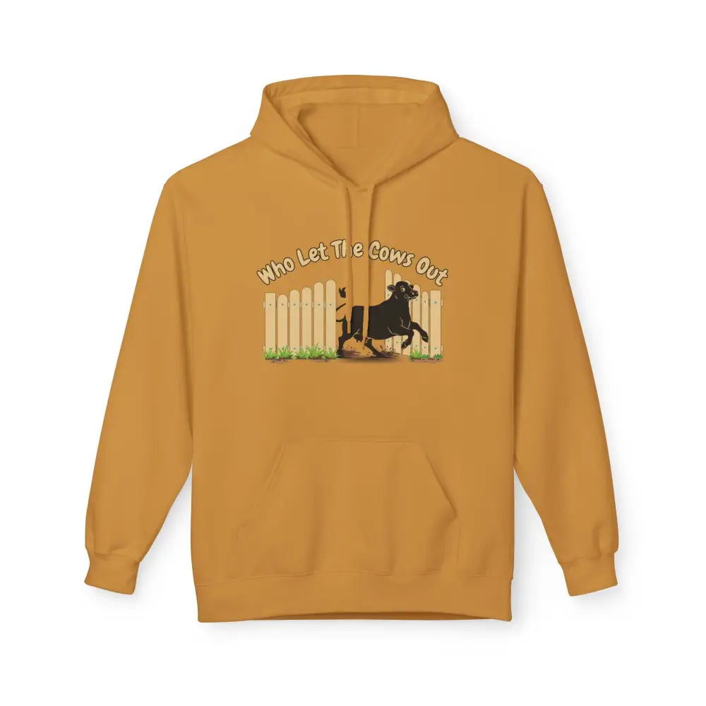 Who Let the Cows Out Farm Hoodie Rancher Apparel Family Gift Ideas - S / Mustard - Hoodie
