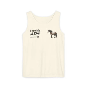 Woman Horse Lovers Summer Tank Top. Summer T-Shirt I’m with Him Women’s Shirt - Ivory / S - Tank Top