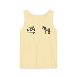 Woman Horse Lovers Summer Tank Top. Summer T-Shirt I’m with Him Women’s Shirt - Butter / S - Tank Top