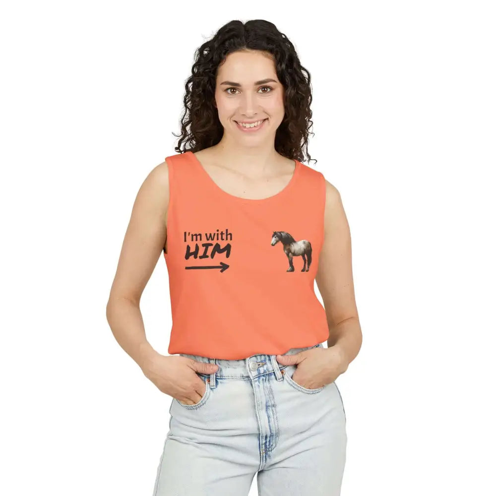 Woman Horse Lovers Summer Tank Top. Summer T-Shirt I’m with Him Women’s Shirt - Tank Top