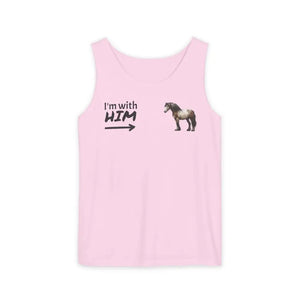 Woman Horse Lovers Summer Tank Top. Summer T-Shirt I’m with Him Women’s Shirt - Blossom / S - Tank Top