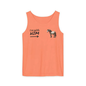 Woman Horse Lovers Summer Tank Top. Summer T-Shirt I’m with Him Women’s Shirt - Melon / S - Tank Top
