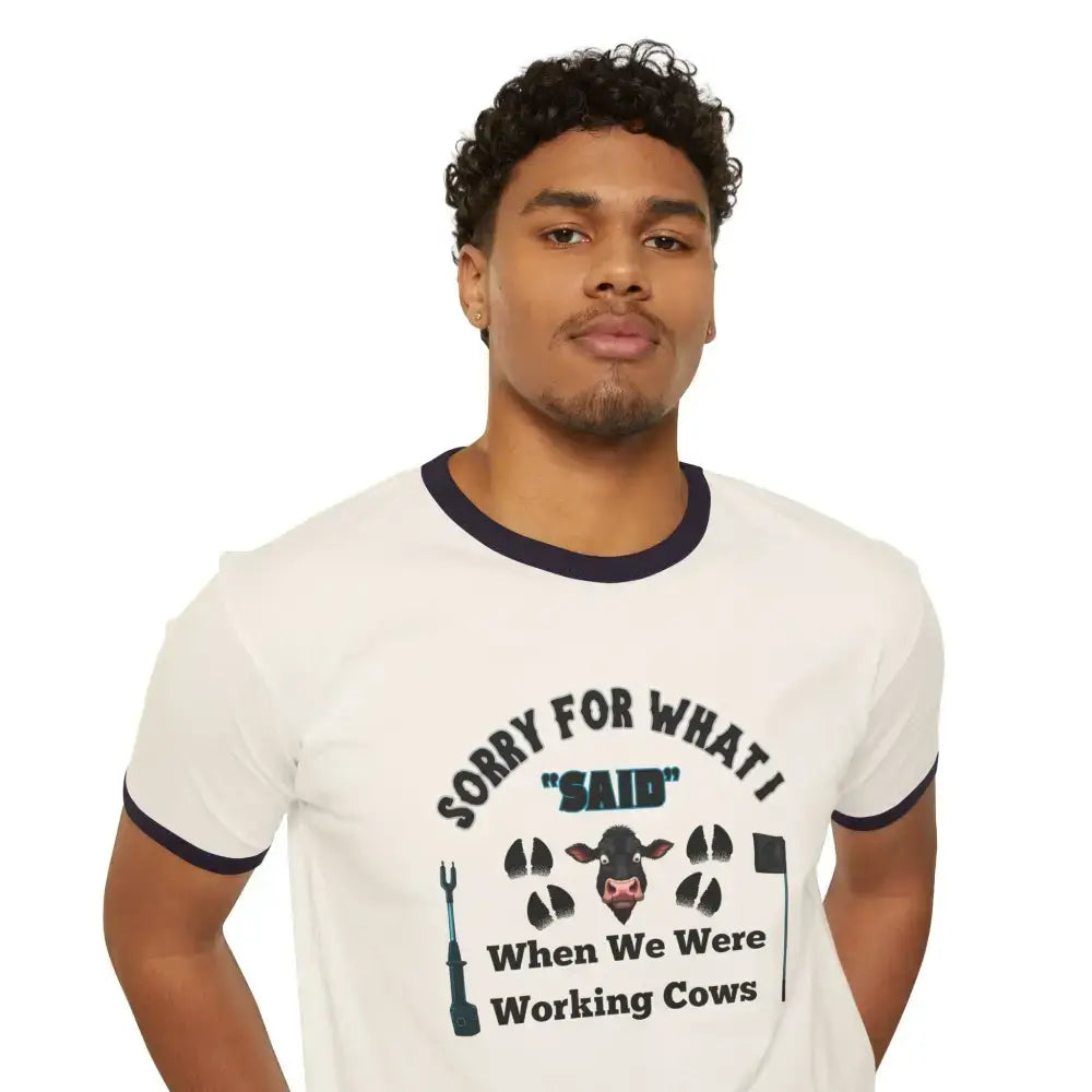 Working Cow’s Funny T-Shirt Apology Humor Tee Farmer Apparel - T-Shirt