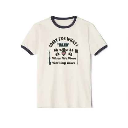 Working Cow's Funny T-Shirt, Apology Humor Tee, Farmer Apparel - The Best New Thing