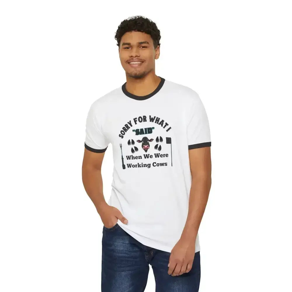 Working Cow's Funny T-Shirt, Apology Humor Tee, Farmer Apparel - The Best New Thing