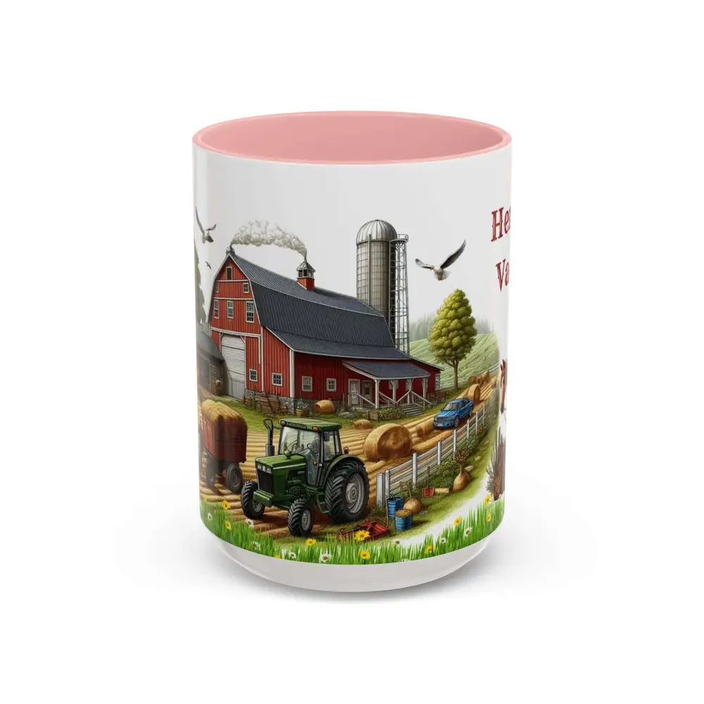 Working Farmer Coffee Mug Here’s My Vacation 15oz / Pink Mugs