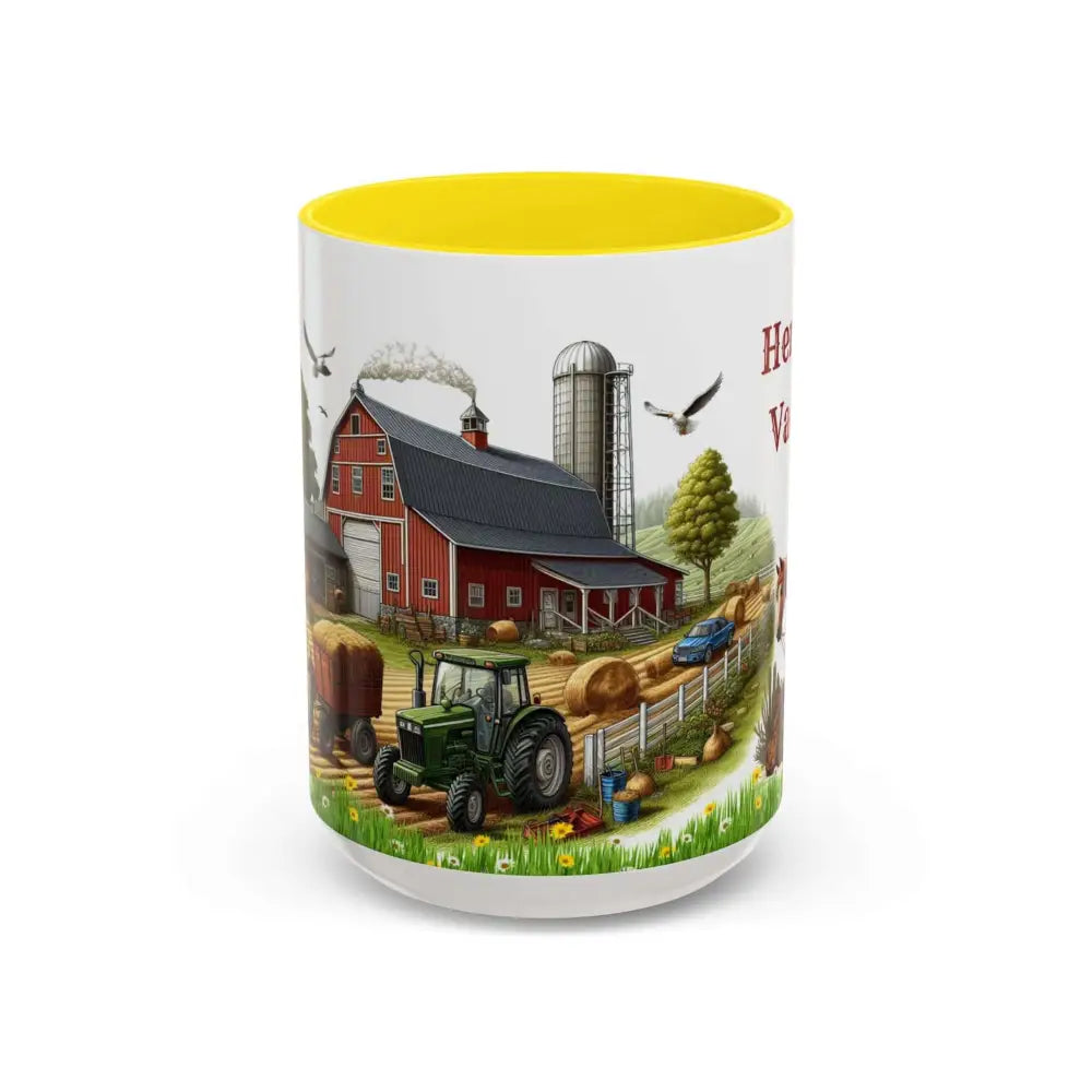Working Farmer Coffee Mug Here’s My Vacation 15oz / Yellow Mugs