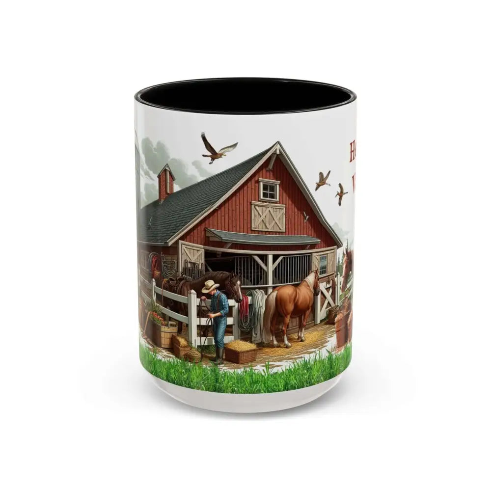 Working Rancher and Cowgirl No Vacation Coffee Mug 15oz / Black Mug