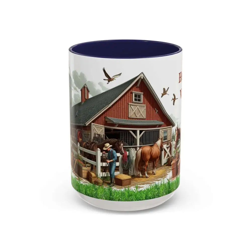 Working Rancher and Cowgirl No Vacation Coffee Mug 15oz / Navy Mug