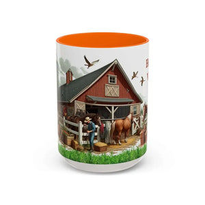 Working Rancher and Cowgirl No Vacation Coffee Mug - 15oz / Orange - Mug