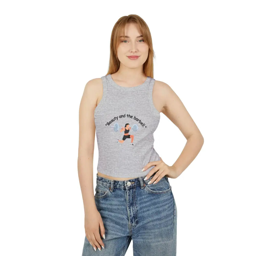 Workout Barbell Fitness Tank Top Women’s Micro Rib Racer Tank Top Workout Fitness Top - Tank Top