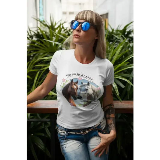 You Had Me at Hello Tee, Equestrian T-Shirt, Horse Lover Gift - The Best New Thing