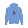 Youth Hoodie - Funny Horse Graphic Farm Apparel Hoodie for Kids - S / Carolina Blue - Kids clothes