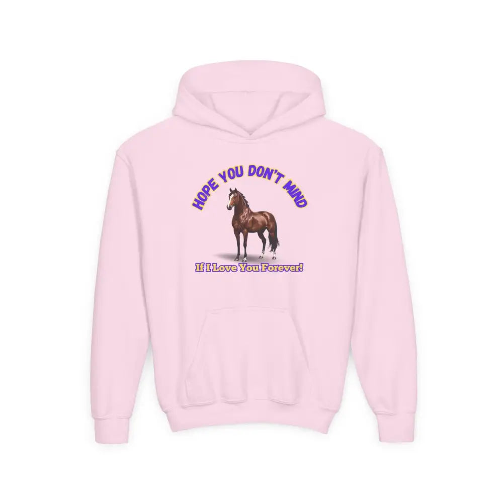 Youth Hoodie - Funny Horse Graphic Farm Apparel Hoodie for Kids - S / Light Pink - Kids clothes