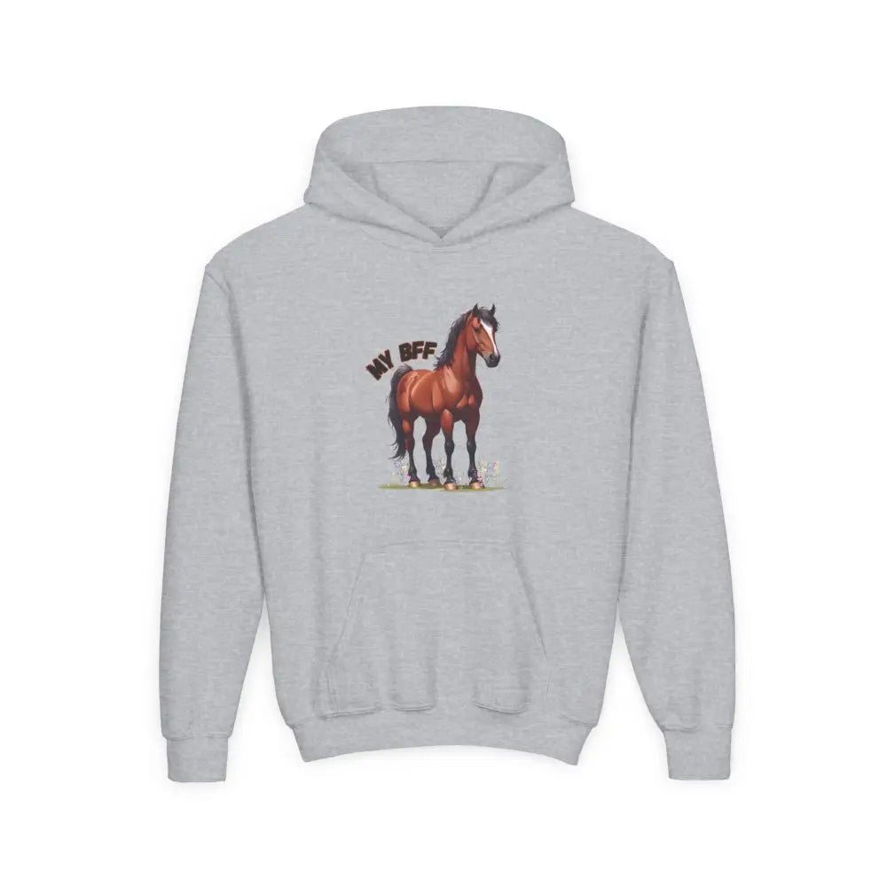 Youth Horse Lover Hoodie Cozy Sweatshirt for Kids Perfect Gift for Animal Lover Apparel S / Sport Grey Kids clothes