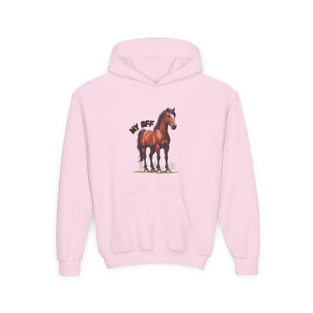 Youth Horse Lover Hoodie Cozy Sweatshirt for Kids Perfect Gift for Animal Lover Apparel S / Light Pink Kids clothes