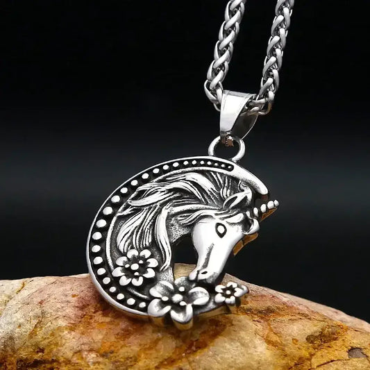 Youth Unicorn Necklace, Stainless Steel Moon Pendant Necklace - The Best New Thing